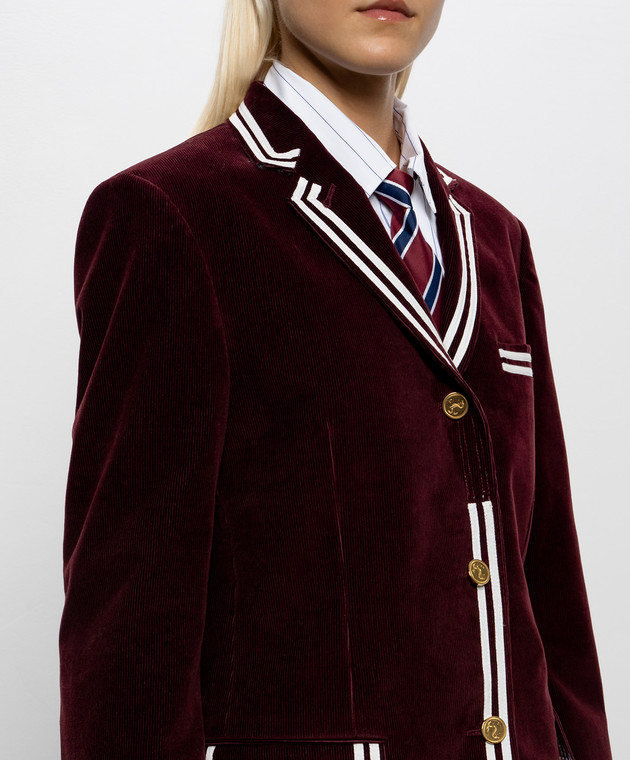 Thom Browne Бордовий вельветовий жакет FBC975NF0957 зображення 5