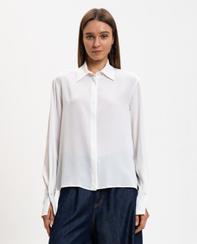 Dondup Белая блуза с шелком DC491SF0107DXXX