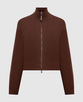 Brunello Cucinelli Коричневый кардиган с кашемиром с люрексом M1E224716P