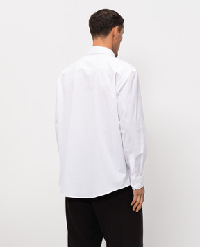 Saint Laurent Біла сорочка з вишивкою монограми логотипа 859779Y2N48