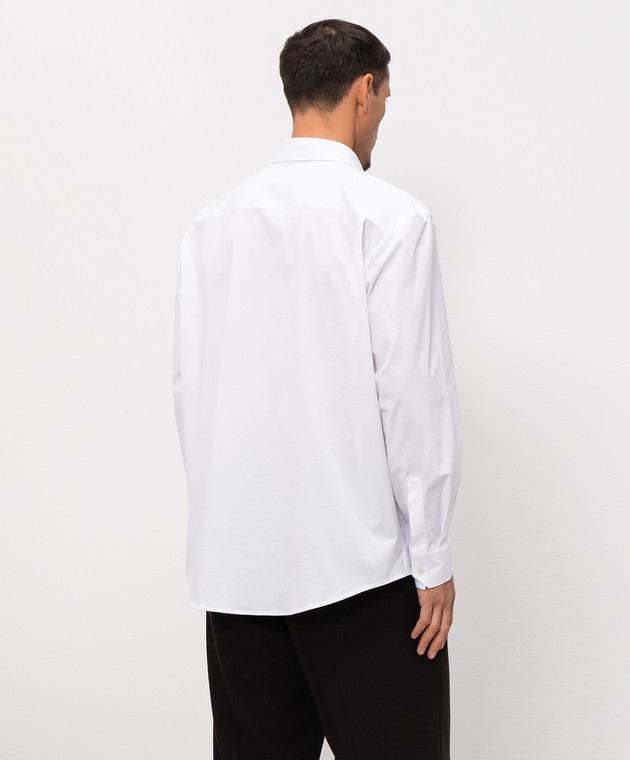 Saint Laurent Біла сорочка з вишивкою монограми логотипа 859779Y2N48 зображення 3