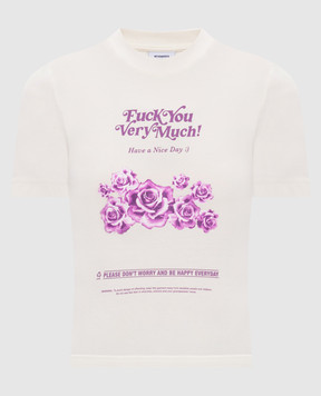 Vetements Белая футболка Fuck You Very Much WE76TR562V