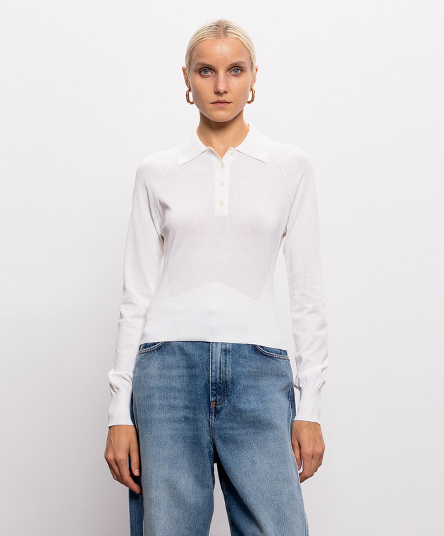 Givenchy Поло цвета айвори с шелком BWL00C4ZUU изображение 3