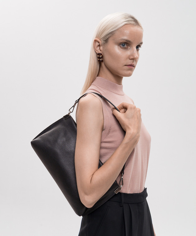 Gianni Chiarini Черная кожаная сумка кросс-боди Fanny BS12734COMMGRN изображение 2