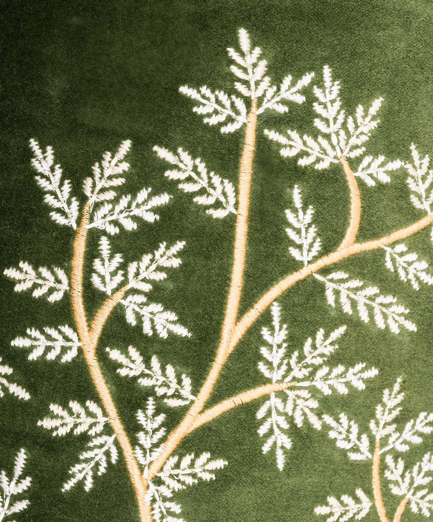 Les Ottomans Зеленая декоративная бархатная подушка с шелком EBC7740X60 изображение 3