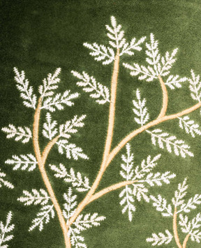 Les Ottomans Зеленая декоративная бархатная подушка с шелком EBC7740X60