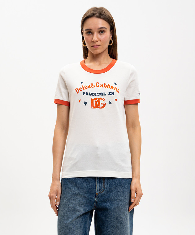 Dolce&Gabbana Футболка цвета айвори с принтом F8N08TGDDNG изображение 3