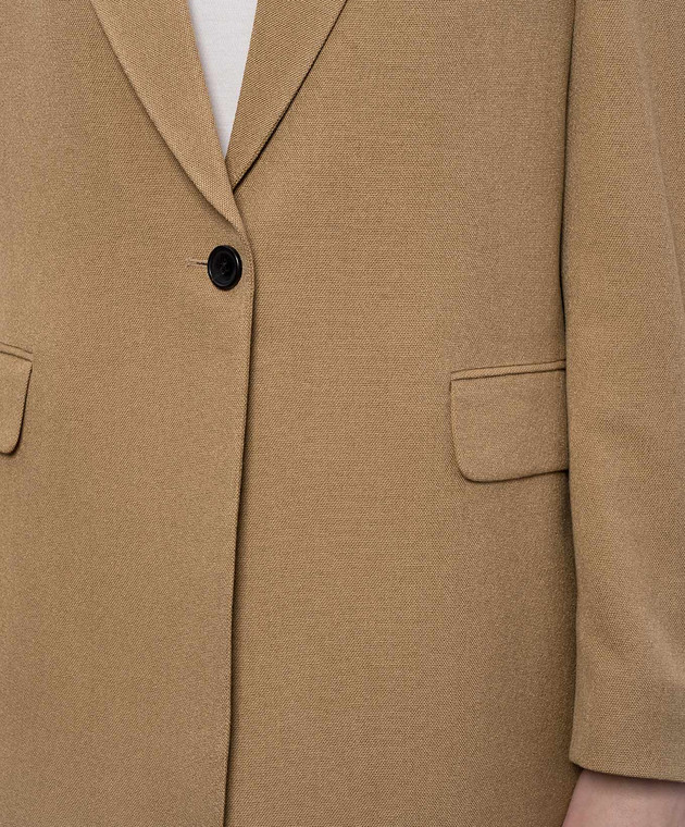 The Row Коричневый жакет Ezri из шелка 10796W2709 изображение 5