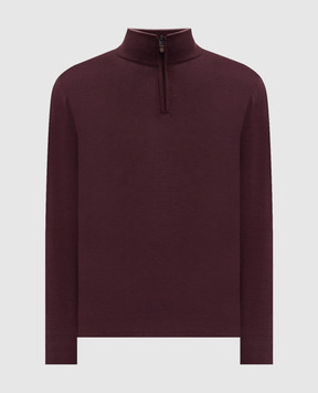 Canali Бордовый джемпер из шерсти MK02481C0015