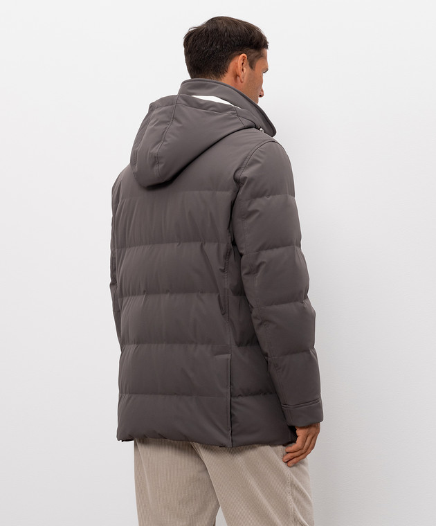 Brunello Cucinelli Серый пуховик MV4061823 изображение 4