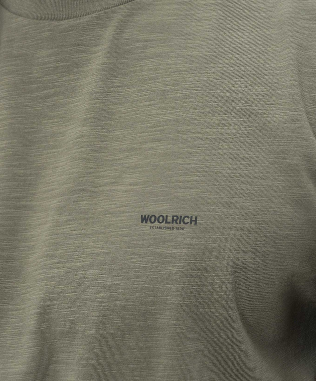 Woolrich Футболка цвета хаки с принтом логотипа CFWOTE2013MRUT4061 изображение 5