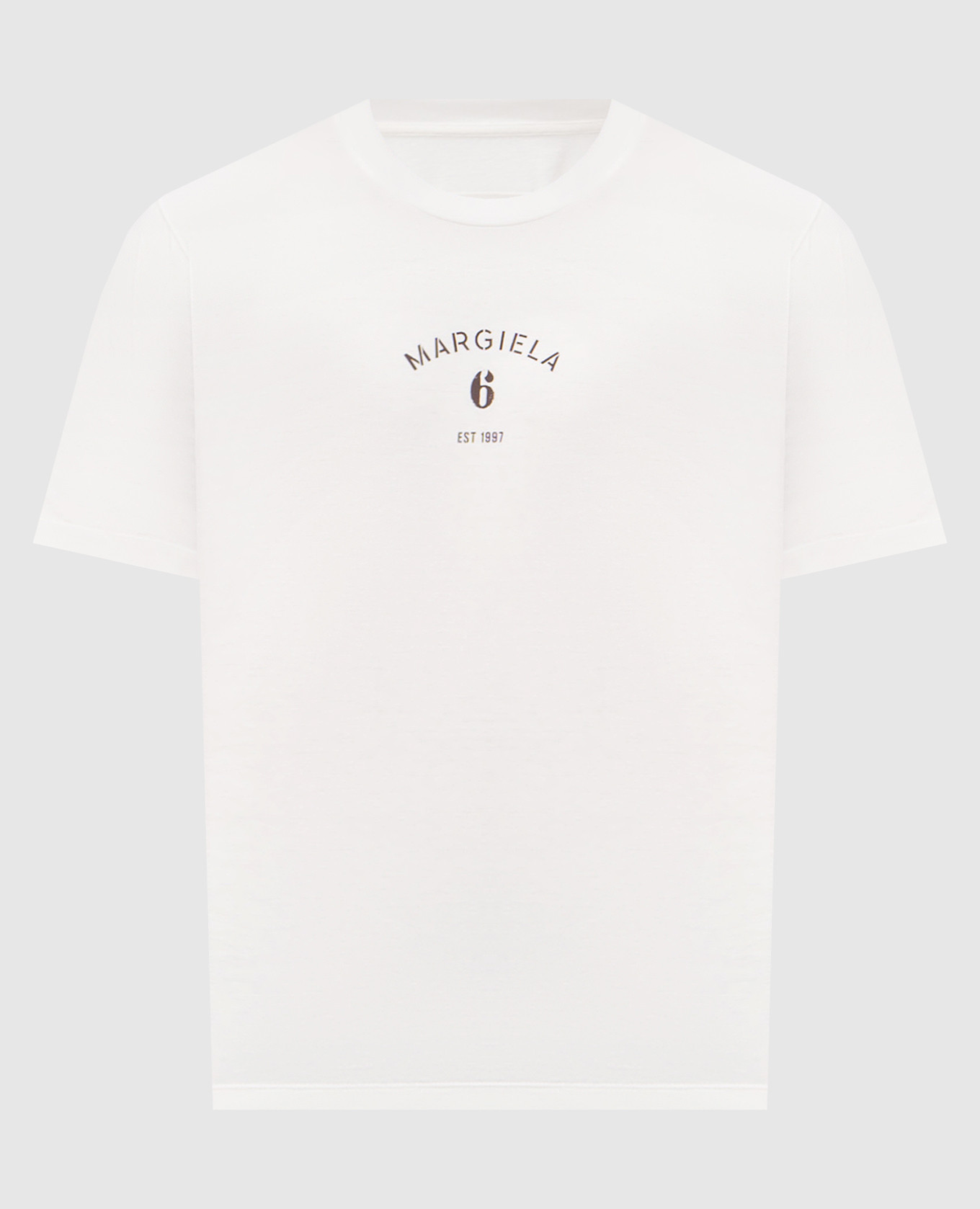 Белая футболка с принтом логотипа