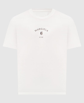 Maison Margiela MM6 Біла футболка з принтом логотипа SH2GC0038M20048