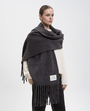 Loulou de Saison Серый шарф из шерсти альпаки Santo SANTO