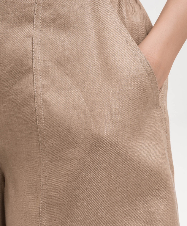 Max Mara Weekend Бежеві шорти WKIVELETTA з льону WKIVELETTA зображення 5