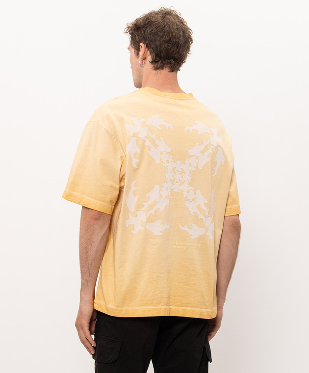 Off-White Желтая футболка Rugs Arrow 44MAA120F26J00X изображение 4