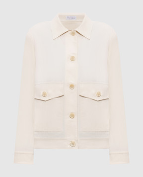 Brunello Cucinelli Бежева куртка з льоном MH126HM306
