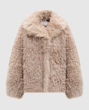 Babe Pay Pls Бежевая дубленка с отложным воротником 2331VEGA