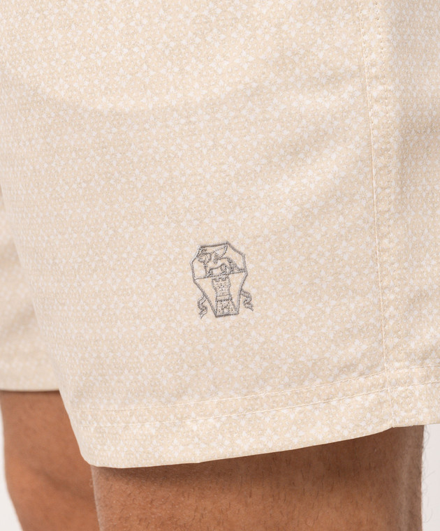 Brunello Cucinelli Желтые шорты для плавания с вышивкой эмблемы MR847043P изображение 4