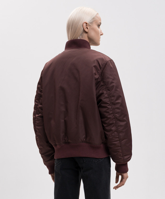 Off-White Бордовый бомбер с нашивкой логотипа 2FG00660T изображение 4