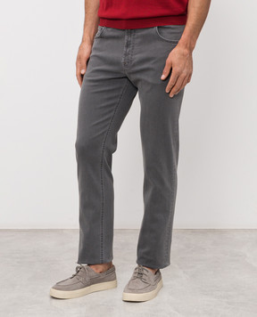 Stefano Ricci Сірі джинси з монограмою логотипа MFT61B3160TR101K