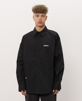 Off-White Черная рубашка Archi Geography Arrow 44MGE055F26F001