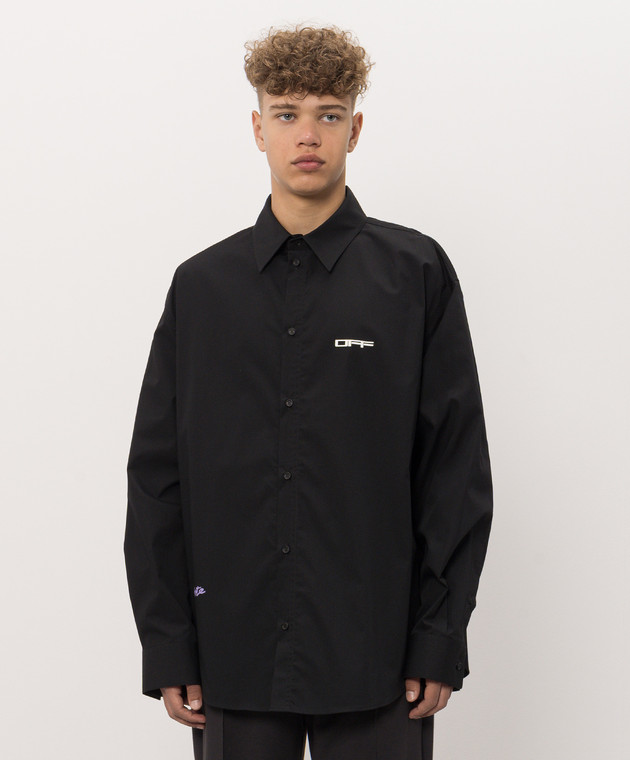 Off-White Чорна сорочка Archi Geography Arrow 44MGE055F26F001 зображення 3