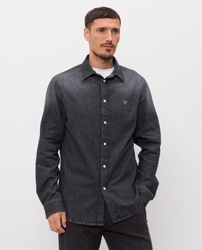 Versace Чорна джинсова сорочка з нашивкою емблеми 10207011A16808