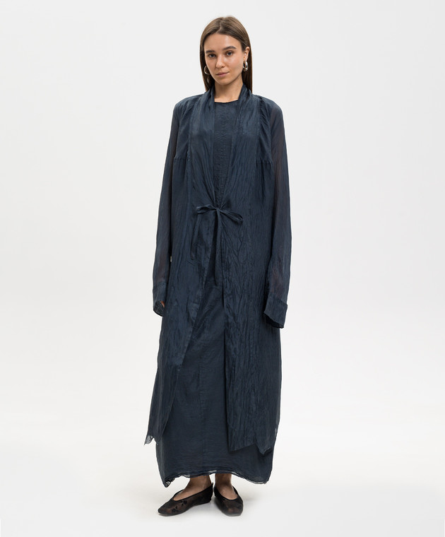 Marc Le Bihan Синій кардиган-кімоно із шовку 2300 зображення 3