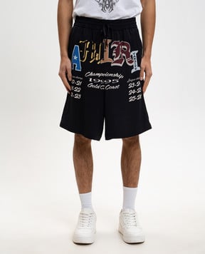 AMIRI Чорні шорти Varsity з принтом AMBMSO1028