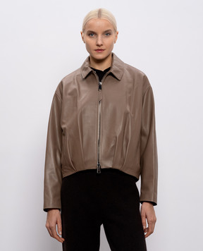 Simonetta Ravizza Коричневая кожаная куртка Lavy S06JA409L1