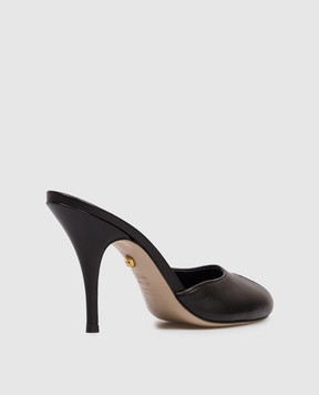 Babe Pay Pls Чорні шкіряні мюлі 212920KO