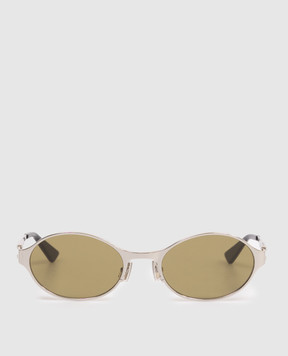 Bottega Veneta Серебряные солнцезащитные очки Dash 872418V4450