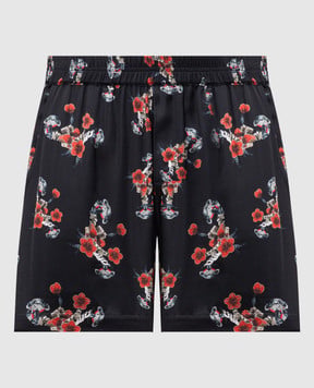 Rhude Черные шорты с принтом RHSS26SH01358