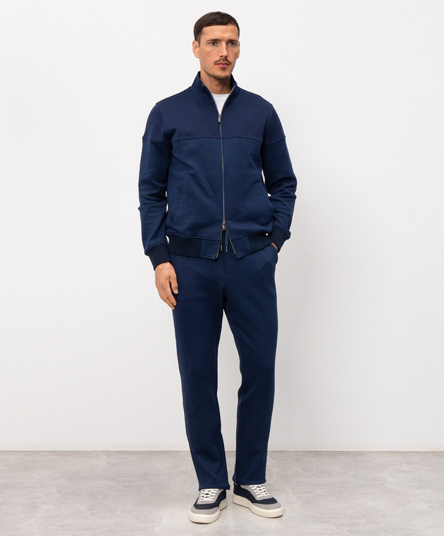 CAPOBIANCO Синий спортивный костюм с льном 20M453DH00C20M704DH00 изображение 2