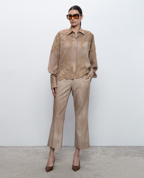 Ermanno Scervino Бежевые брюки клеш D486P712EMY