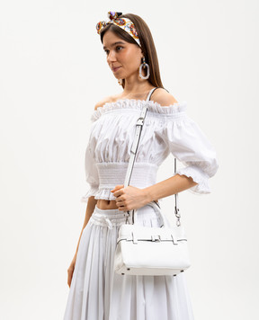 Gianni Notaro Біла шкіряна сумка Dollaro 235DOLLARONIKEL