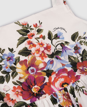 Dolce&Gabbana Дитяча біла сукня в квітковий принт L53DI6HS5UU