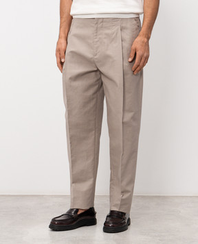 Brunello Cucinelli Сірі штани з льоном MH262F1130