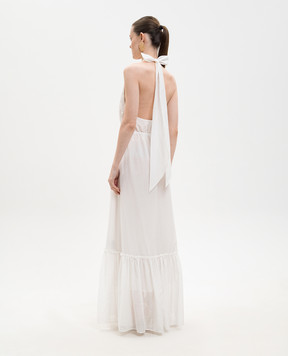 Jacob Lee Біла сукня із шовком з відкритою спиною WSD0069SS26NW