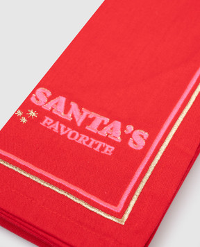 Vondels Набір червоних сервірувальних серветок SANTA'S FAVORITE з льоном 3250000450023