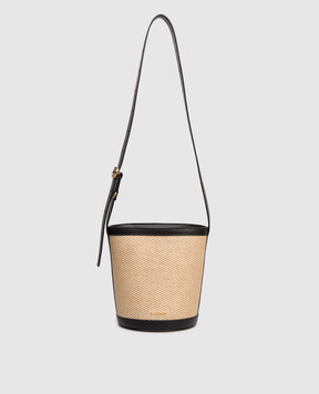 Jil Sander Бежевая плетеная сумка бакет-бег Cannolo J07ZH0059P8930
