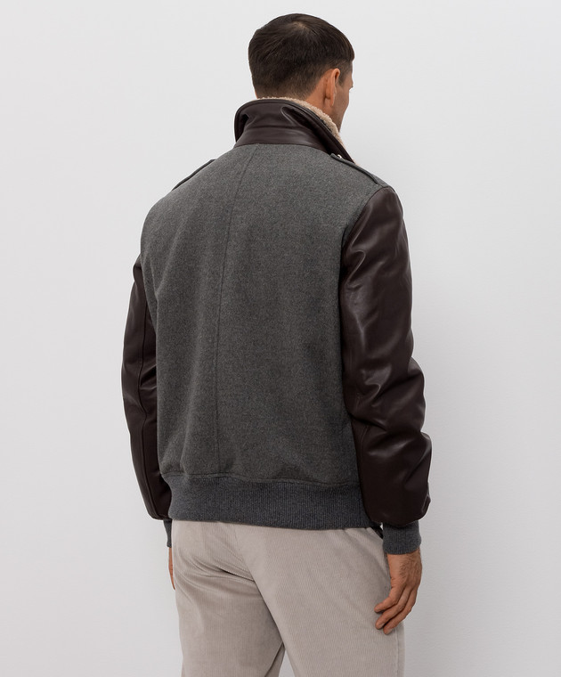 Brunello Cucinelli Серая комбинированная куртка MM4006004 изображение 4