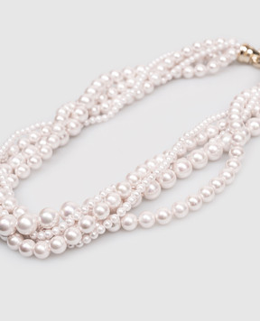 Madreperla Розовые многослойные бусы с бусинами в виде жемчуга 212338