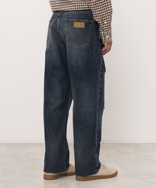 Maison Margiela MM6 Сині джинси з проріхами SH2LA0063M30063 зображення 4