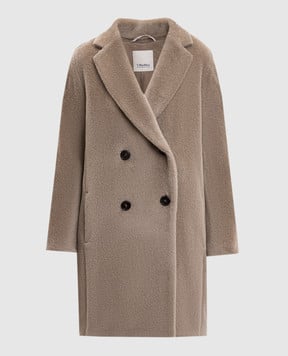 Max Mara Бежеве двобортне пальто Roseto з вовною альпаки ROSETO