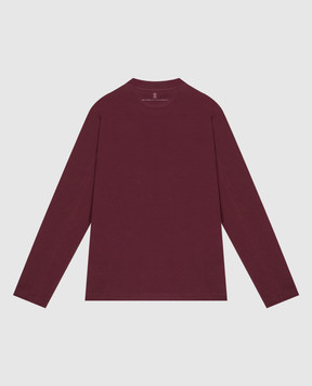 Brunello Cucinelli Бордовый лонгслив с вышивкой надписи B0B13T702C