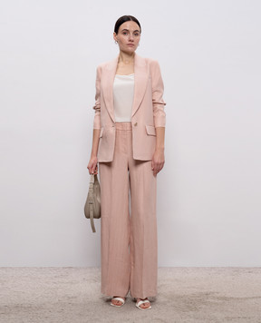 Peserico Рожеві штани з льону з ланцюжком A0404002606