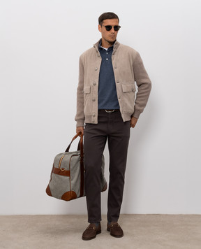 Brunello Cucinelli Бежева комбінована куртка MPCLF1955