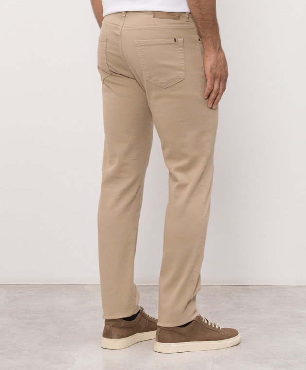 Canali Бежеві джинси з патчем логотипа PD0163791719 зображення 4
